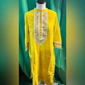 Yellow Embroidered Kurta